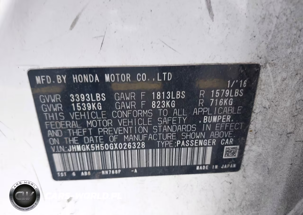 2016 Honda Fit Lx VIN:JHMGK5H50GX026328 - 9