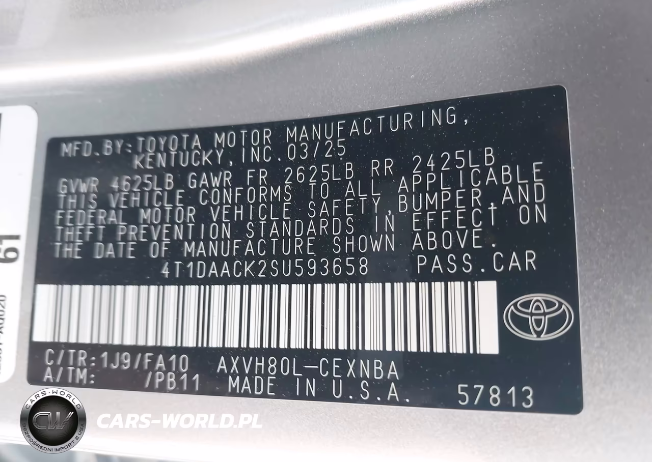 2025 Toyota Camry Le VIN:4T1DAACK2SU593658 - 9