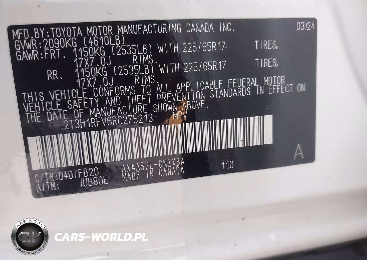 2024 Toyota Rav4 Le VIN:2T3H1RFV6RC275213 - 9