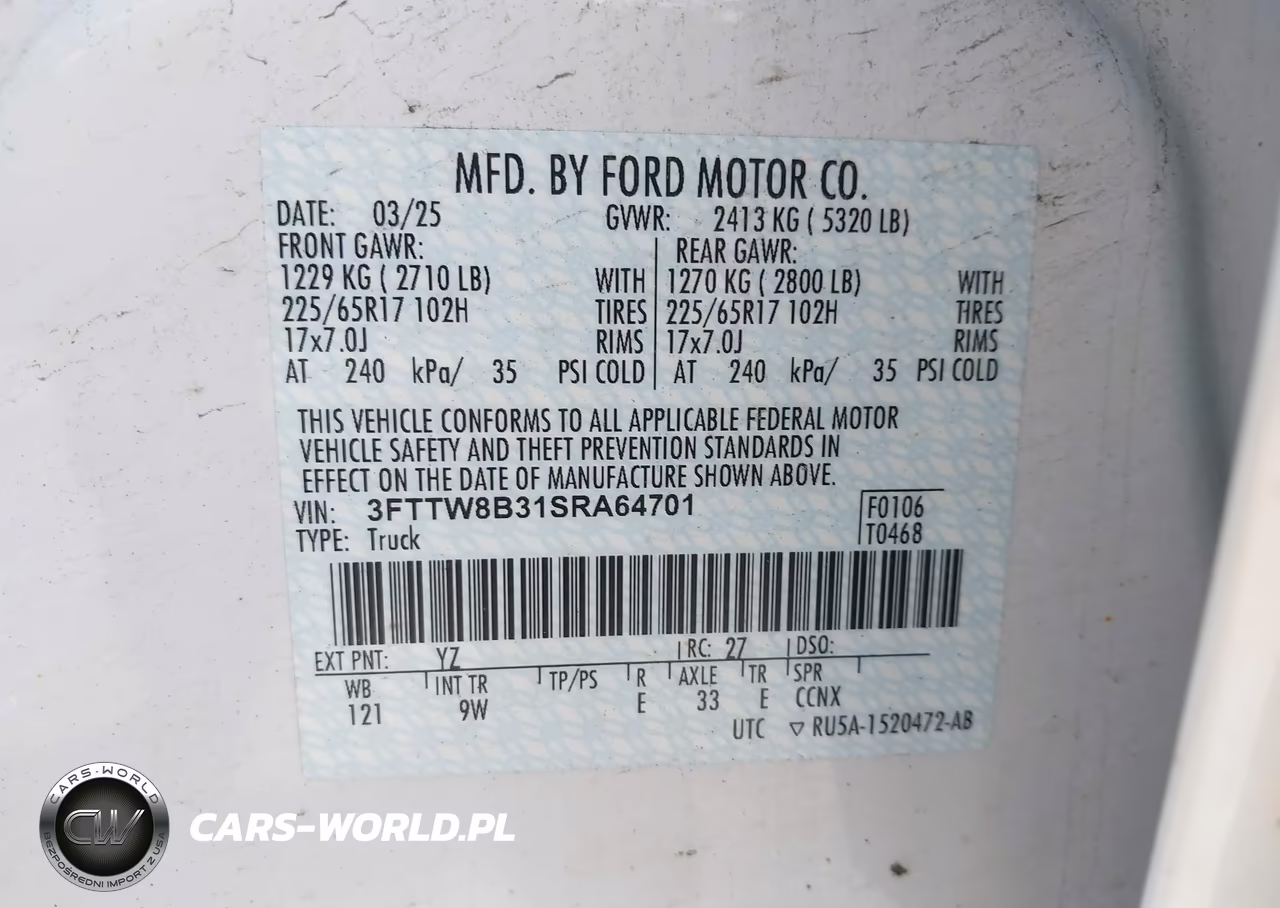 2025 Ford Maverick Xl VIN:3FTTW8B31SRA64701 - 9