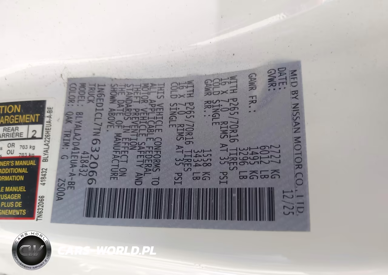2026 Nissan Frontier King Cab S 4X2 VIN:1N6ED1CL7TN632066 - 9
