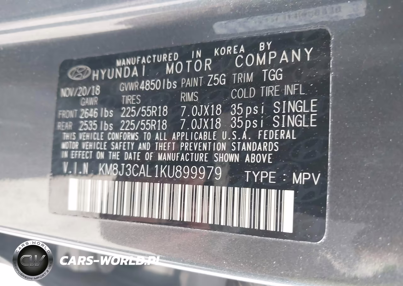 2019 Hyundai Tucson Sel VIN:KM8J3CAL1KU899979 - 9