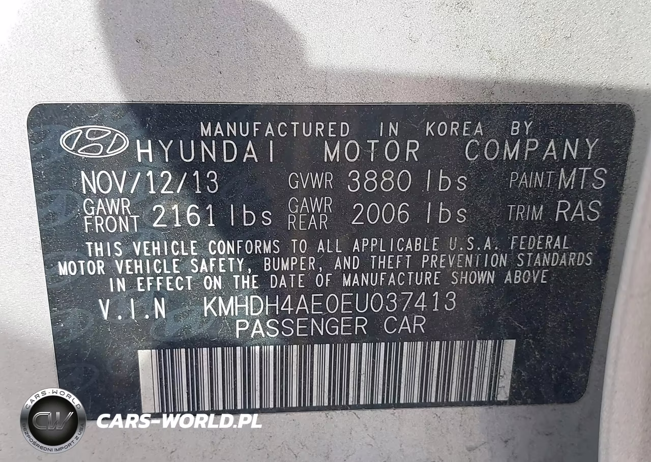 2014 Hyundai Elantra Se VIN:KMHDH4AE0EU037413 - 9