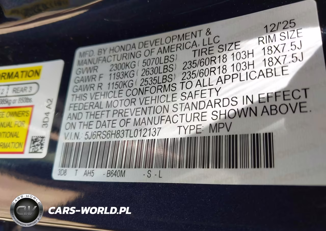 2026 Honda Cr-V Hybrid Awd Sport-L VIN:5J6RS6H83TL012137 - 9