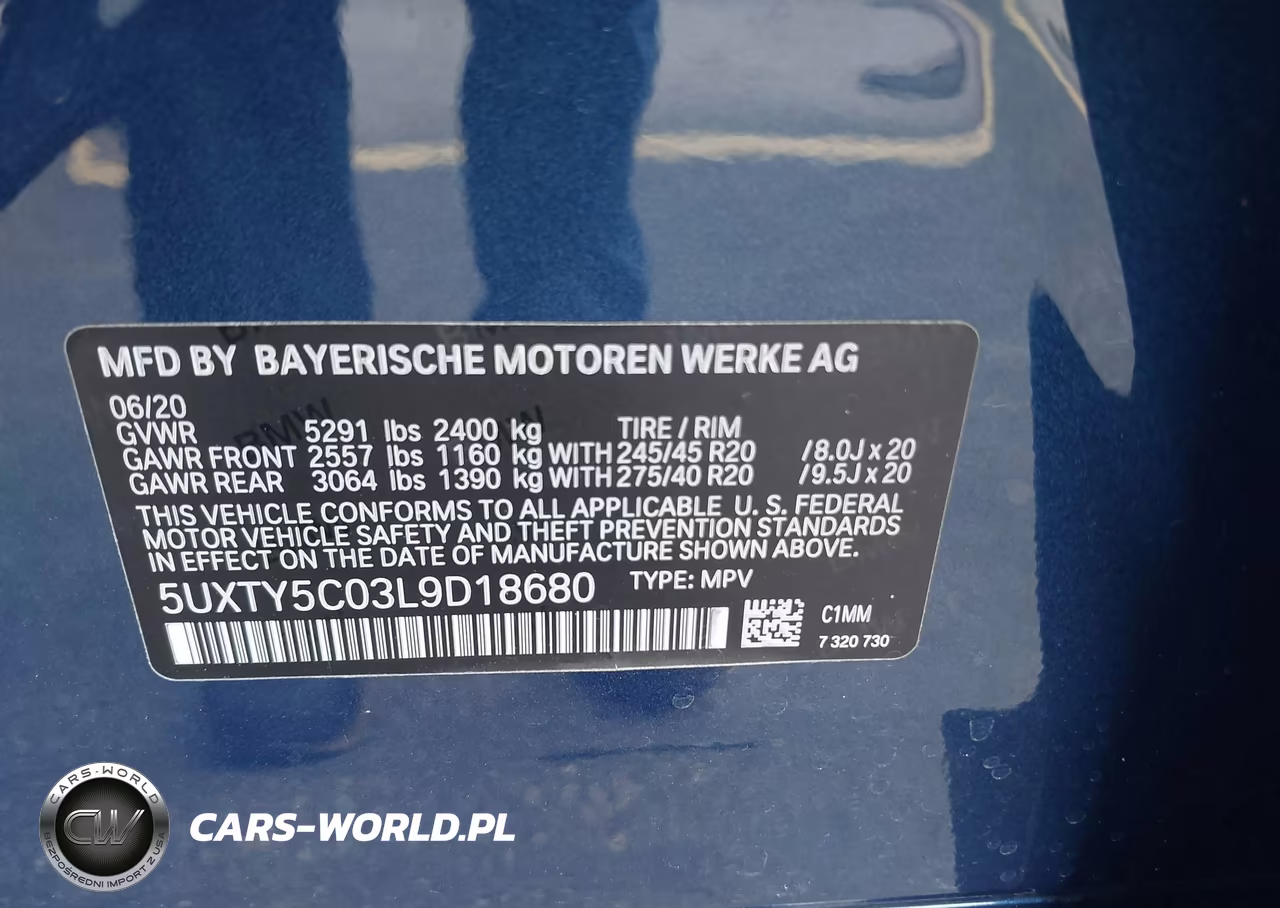 2020 BMW X3 xDrive30I VIN:5UXTY5C03L9D18680 - 9