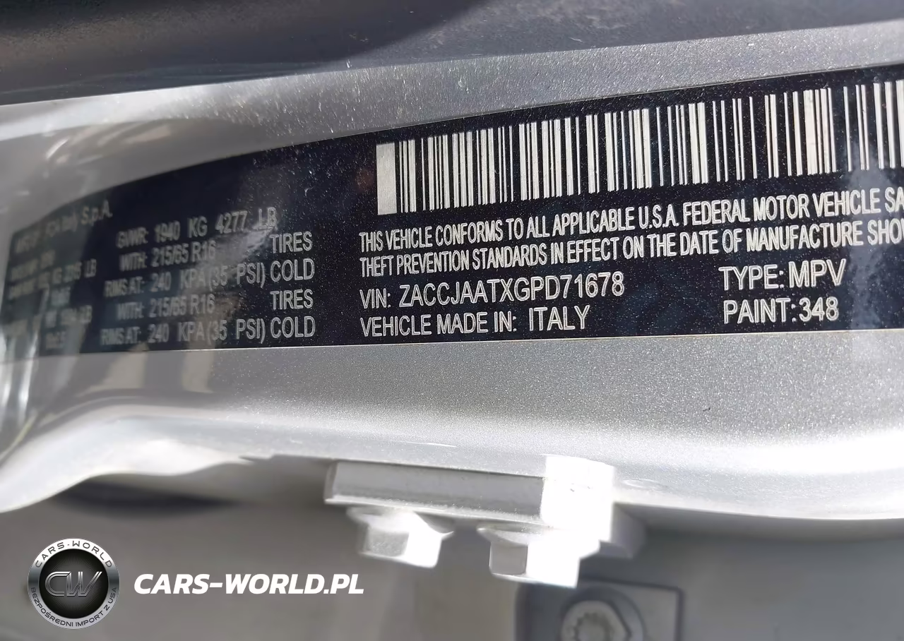 2016 Jeep Renegade Sport VIN:ZACCJAATXGPD71678 - 9