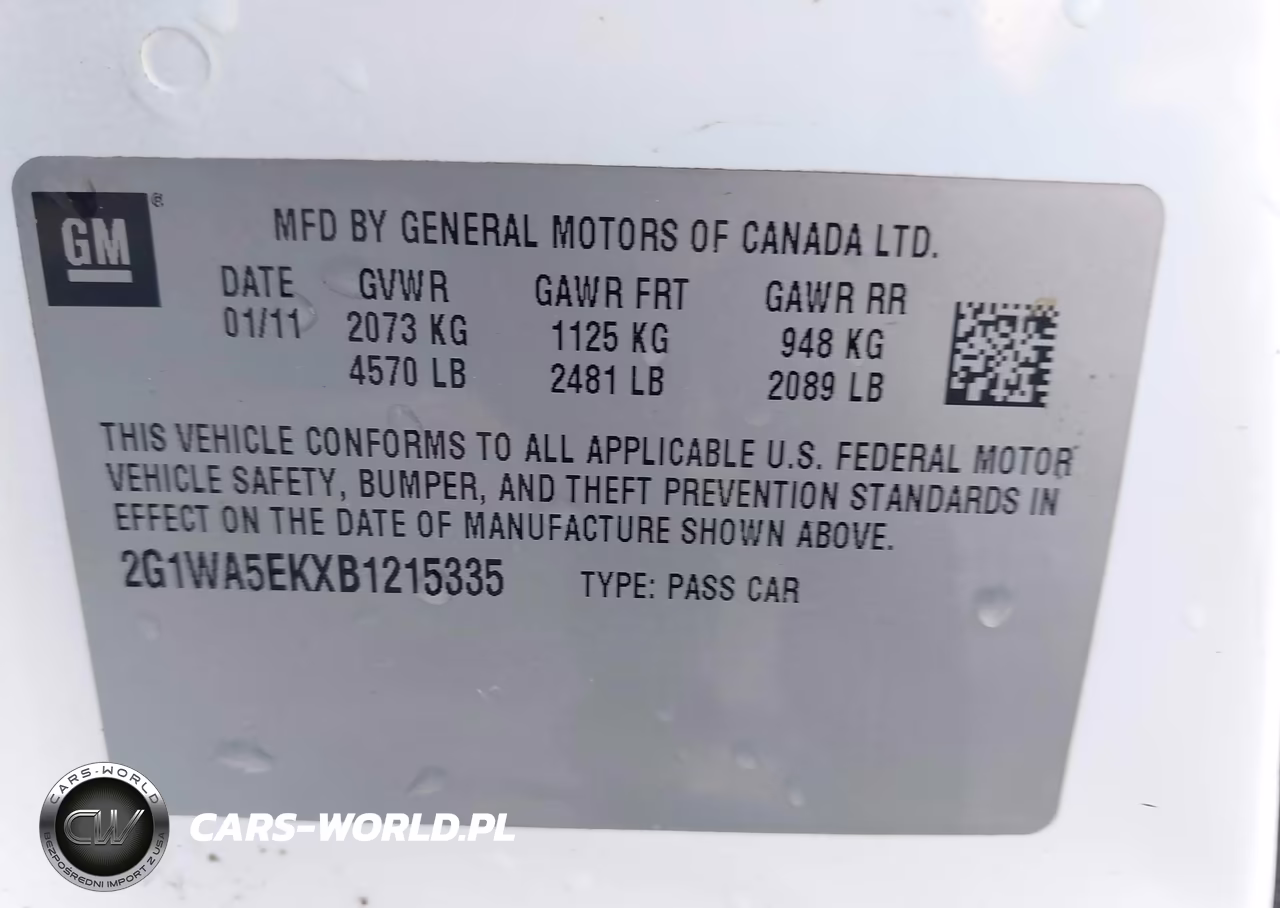 2011 Chevrolet Impala Ls VIN:2G1WA5EKXB1215335 - 9