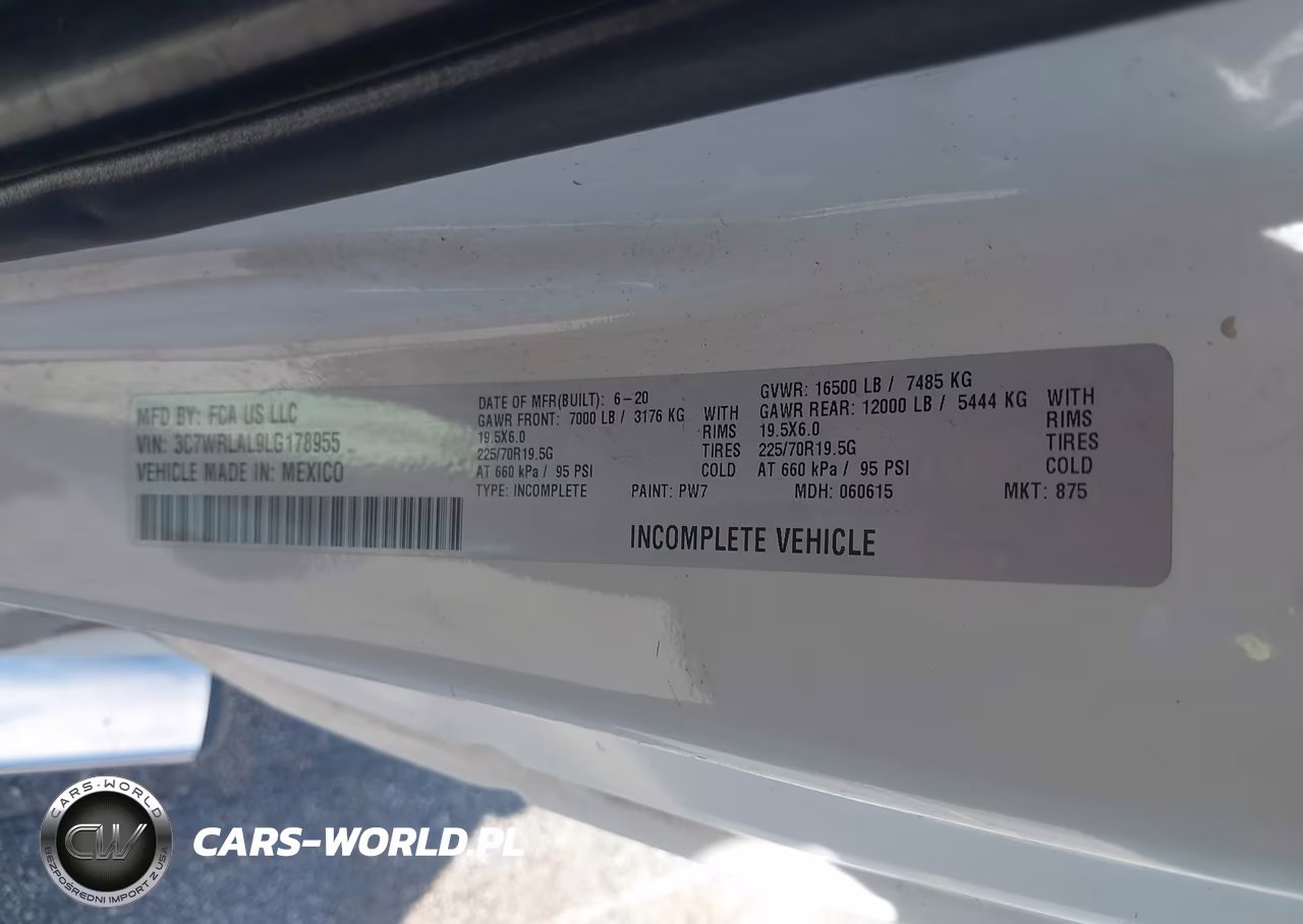 2020 Ram 4500 Chassis Tradesman-Slt VIN:3C7WRLAL9LG178955 - 8