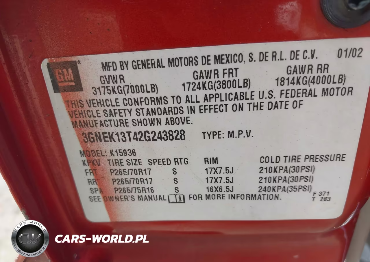 2002 Chevrolet Avalanche 1500 VIN:3GNEK13T42G243828 - 9