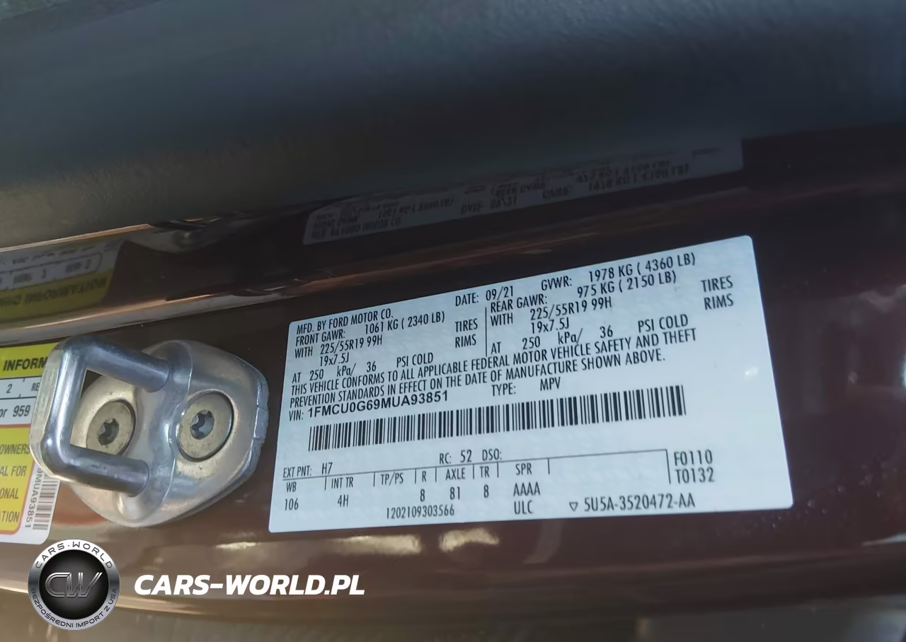 2021 Ford Escape Se VIN:1FMCU0G69MUA93851 - 9