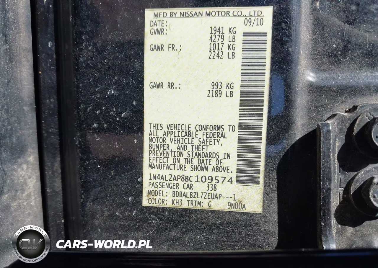 2011 Nissan Altima 2.5 S VIN:1N4AL2AP8BC109574 - 9