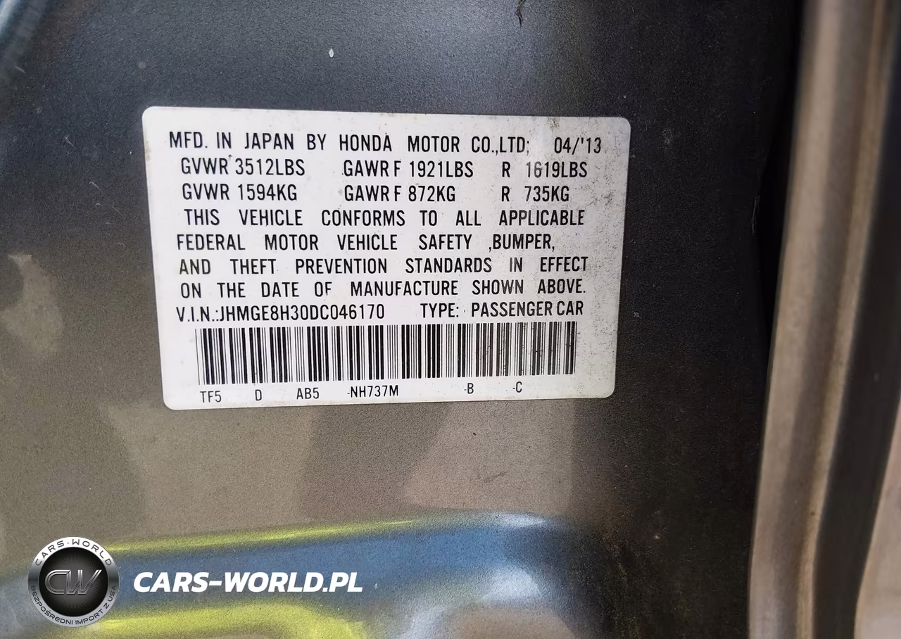 2013 Honda Fit VIN:JHMGE8H30DC046170 - 9