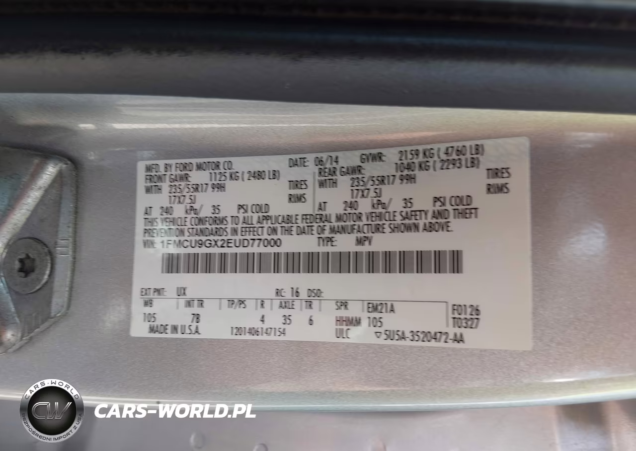 2014 Ford Escape Se VIN:1FMCU9GX2EUD77000 - 9