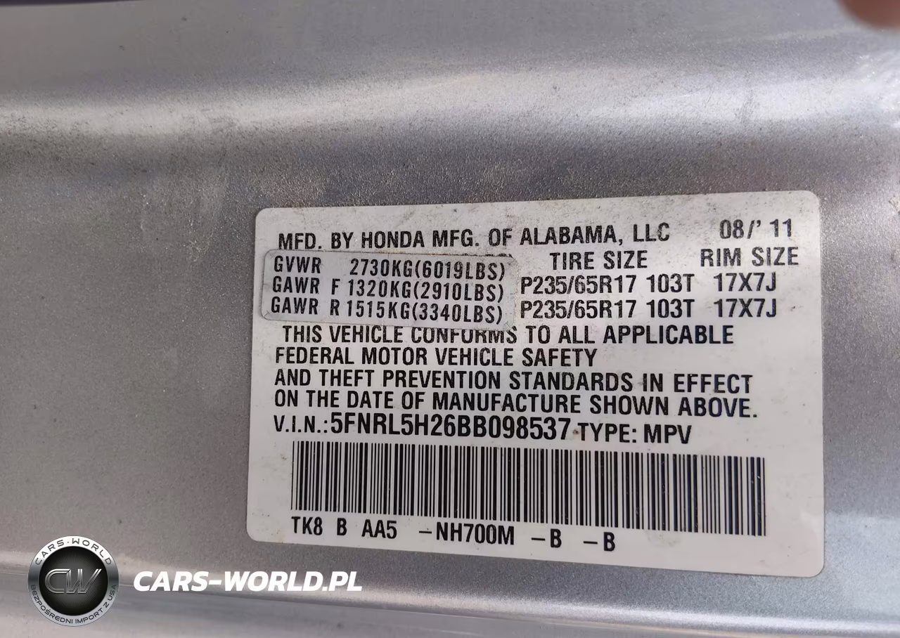 2011 Honda Odyssey Lx VIN:5FNRL5H26BB098537 - 9