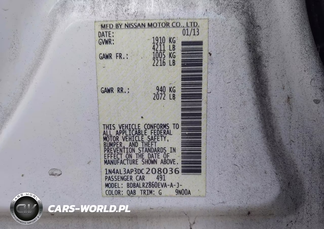 2013 Nissan Altima 2.5 S VIN:1N4AL3AP3DC208036 - 9