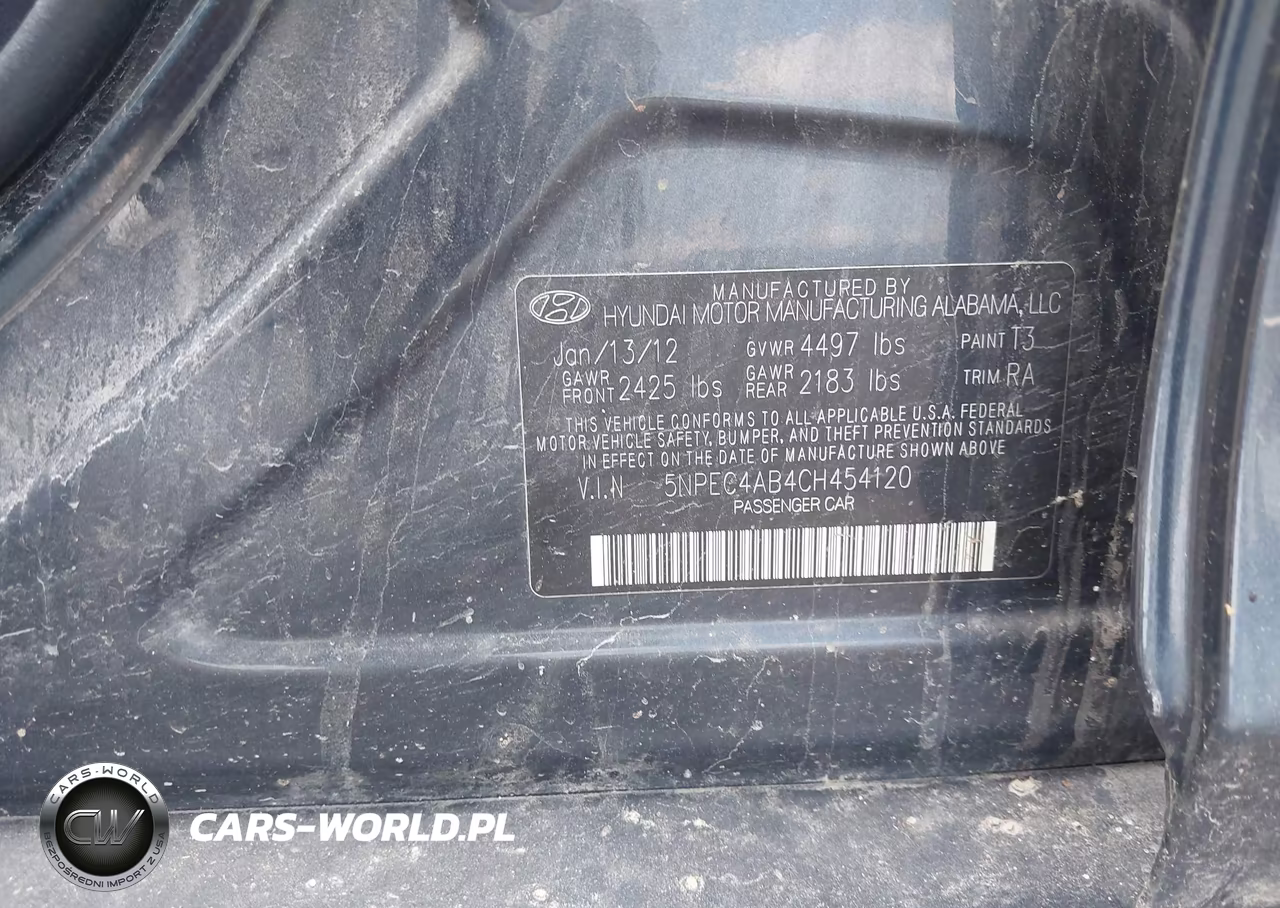 2012 Hyundai Sonata Se 2.0T VIN:5NPEC4AB4CH454120 - 9