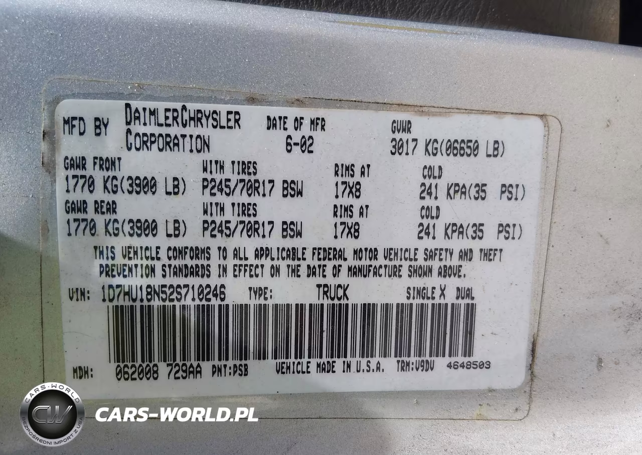 2002 Dodge Ram 1500 St VIN:1D7HU18N52S710246 - 9