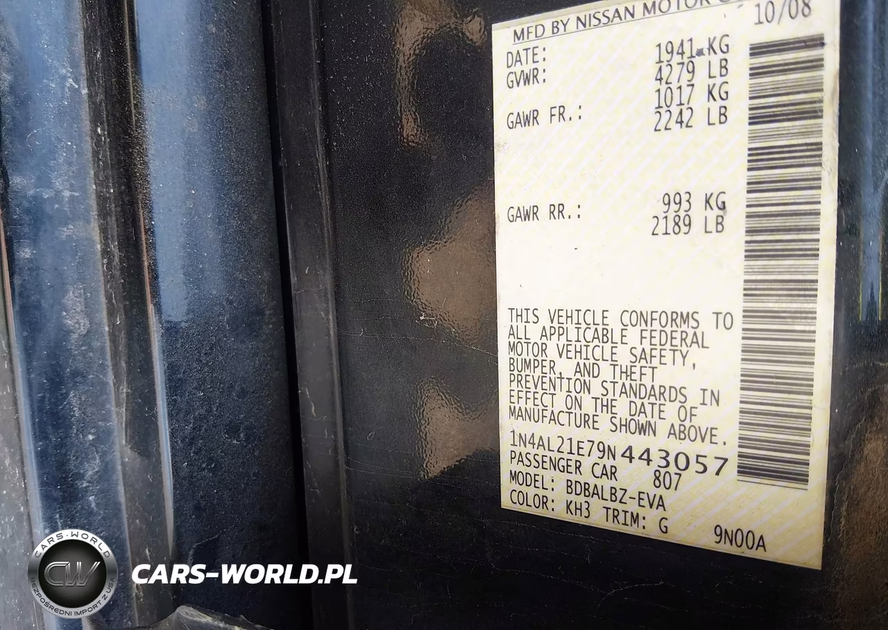 2009 Nissan Altima 2.5 S VIN:1N4AL21E79N443057 - 9