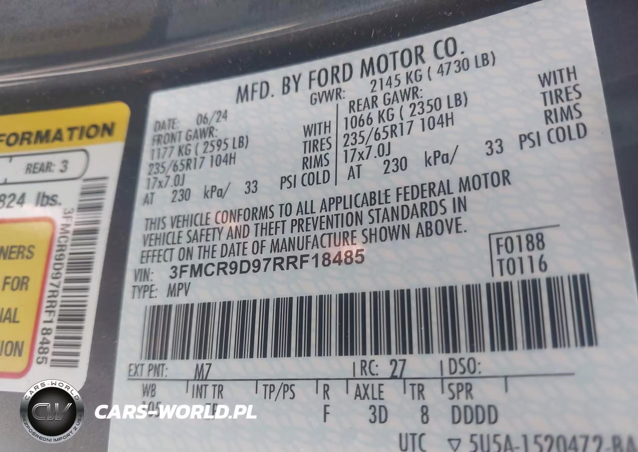 2024 Ford Bronco Sport Badlands VIN:3FMCR9D97RRF18485 - 9