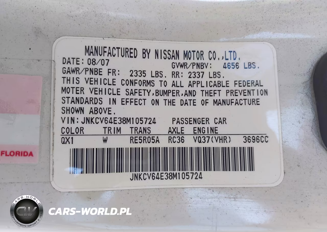 2008 Infiniti G37 VIN:JNKCV64E38M105724 - 9
