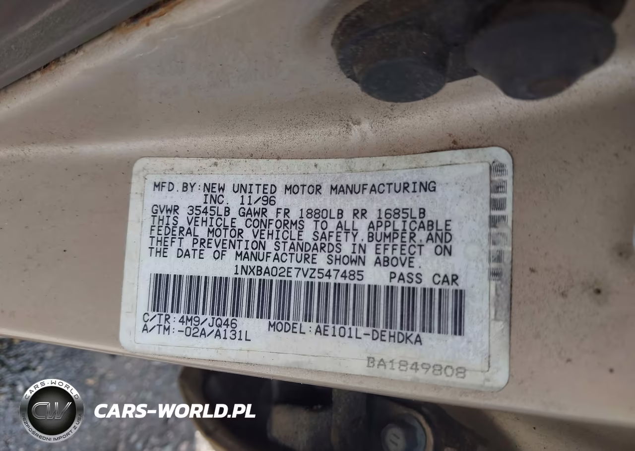 1997 Toyota Corolla Ce VIN:1NXBA02E7VZ547485 - 9