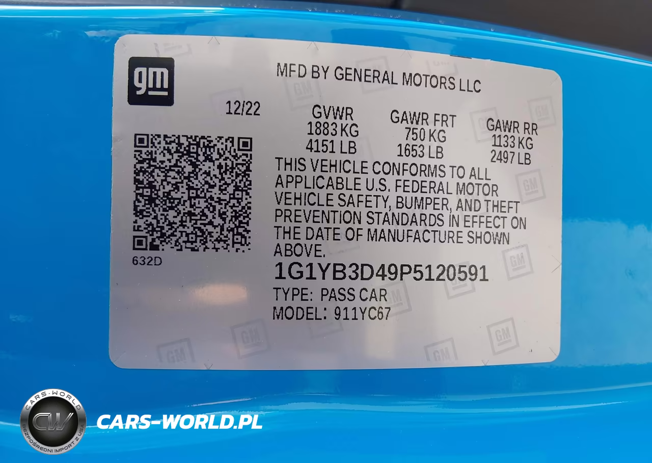 2023 Chevrolet Corvette Stingray Rwd 2Lt VIN:1G1YB3D49P5120591 - 9