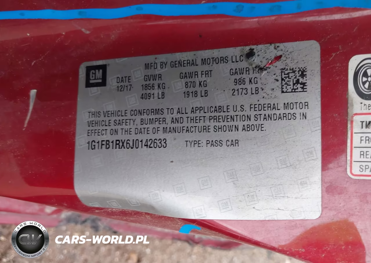 2018 Chevrolet Camaro 1Lt VIN:1G1FB1RX6J0142633 - 9