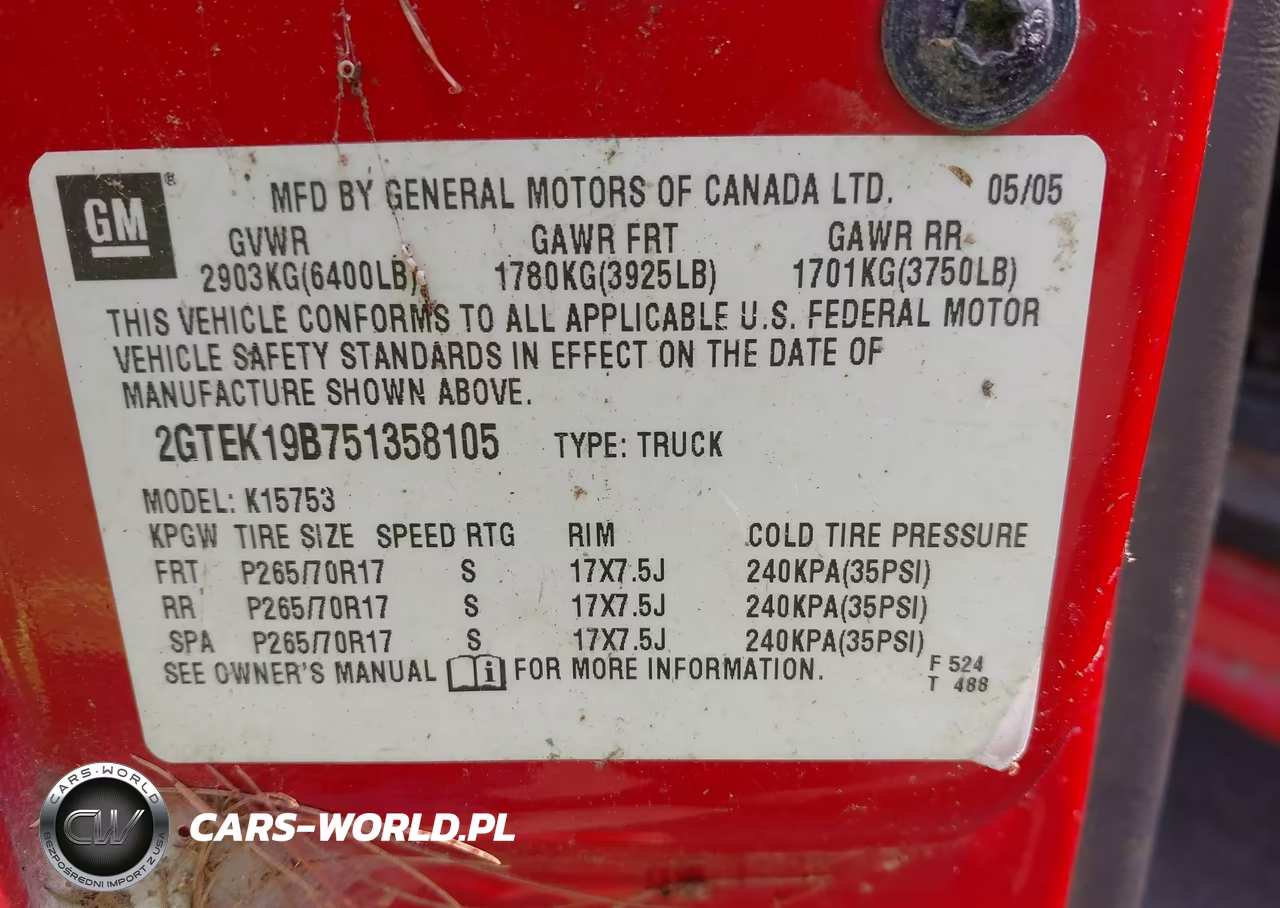 2005 GMC Sierra 1500 Sle VIN:2GTEK19B751358105 - 9