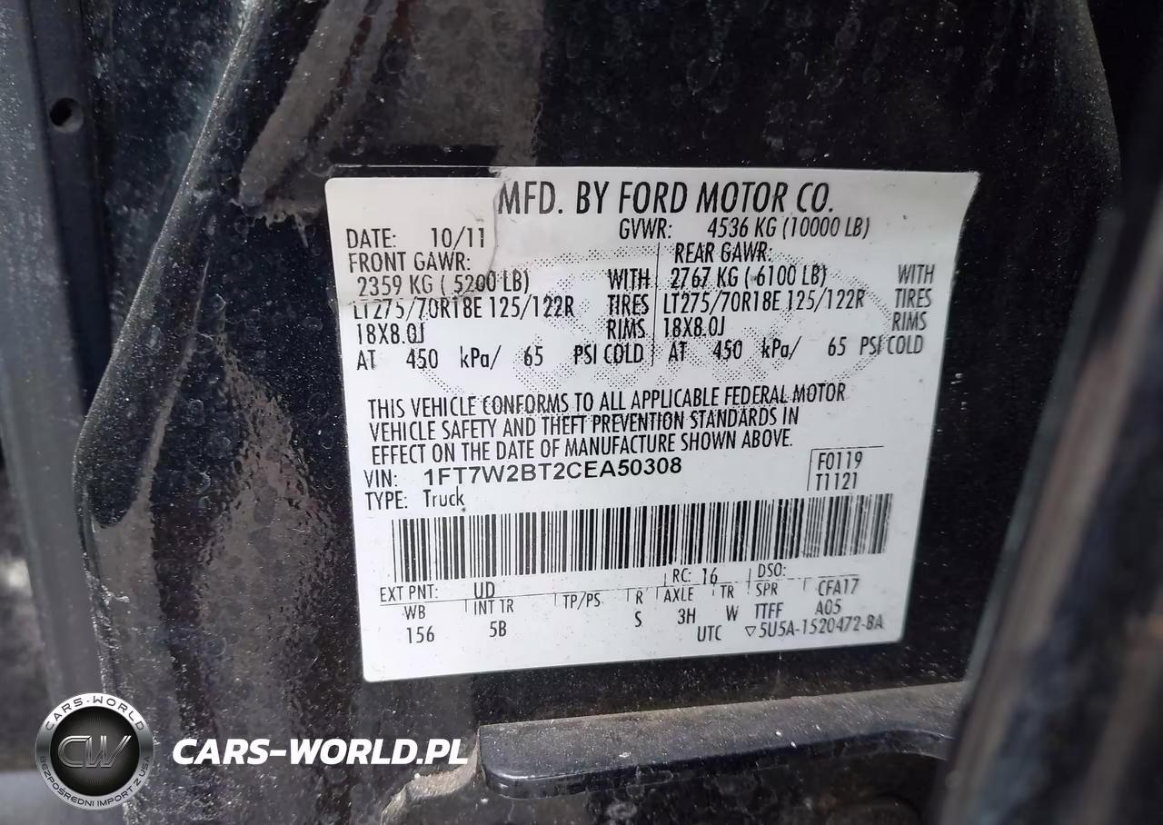2012 Ford F-250 Lariat VIN:1FT7W2BT2CEA50308 - 9