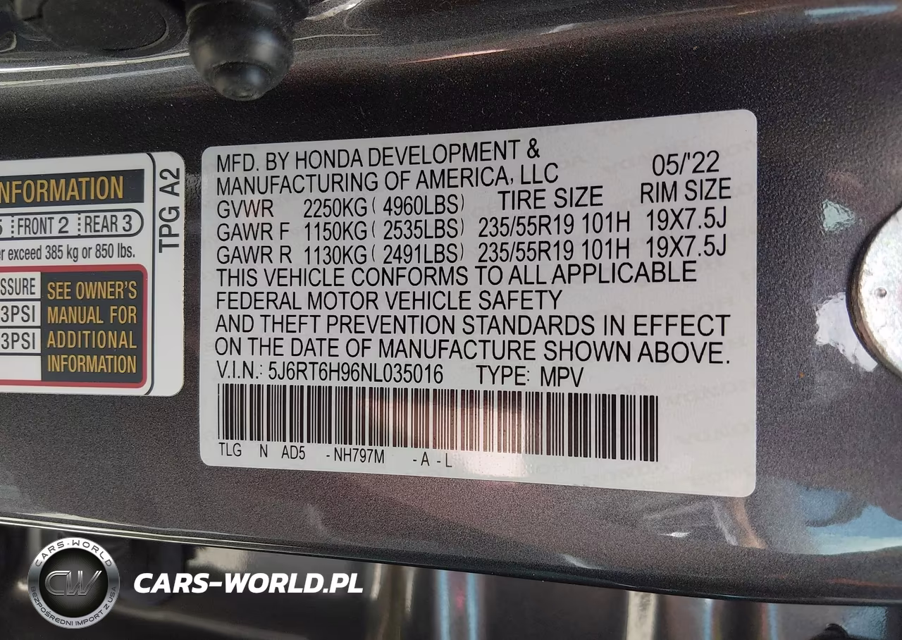 2022 Honda Cr-V Hybrid Touring VIN:5J6RT6H96NL035016 - 9