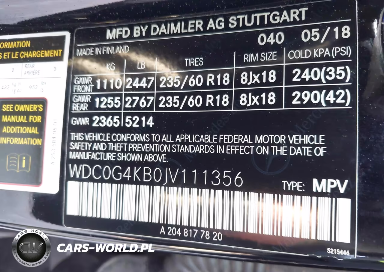2018 Mercedes-Benz Glc 300 4Matic VIN:WDC0G4KB0JV111356 - 9