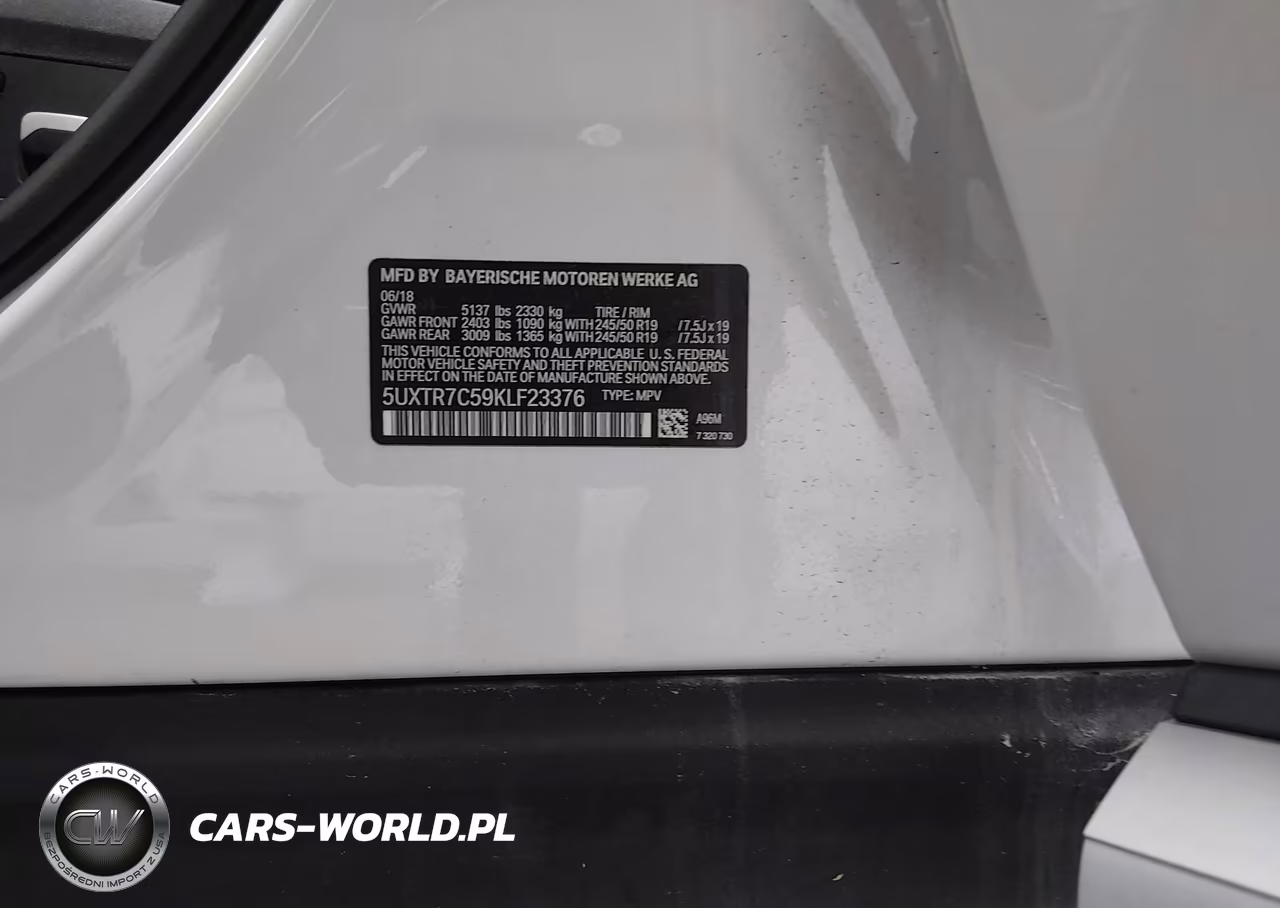 2019 BMW X3 Sdrive30I VIN:5UXTR7C59KLF23376 - 9