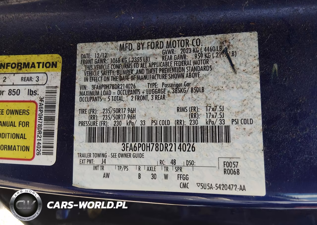 2013 Ford Fusion Se VIN:3FA6P0H78DR214026 - 9