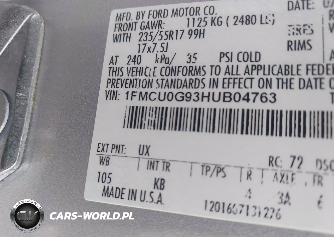 2017 Ford Escape Se VIN:1FMCU0G93HUB04763 - 9