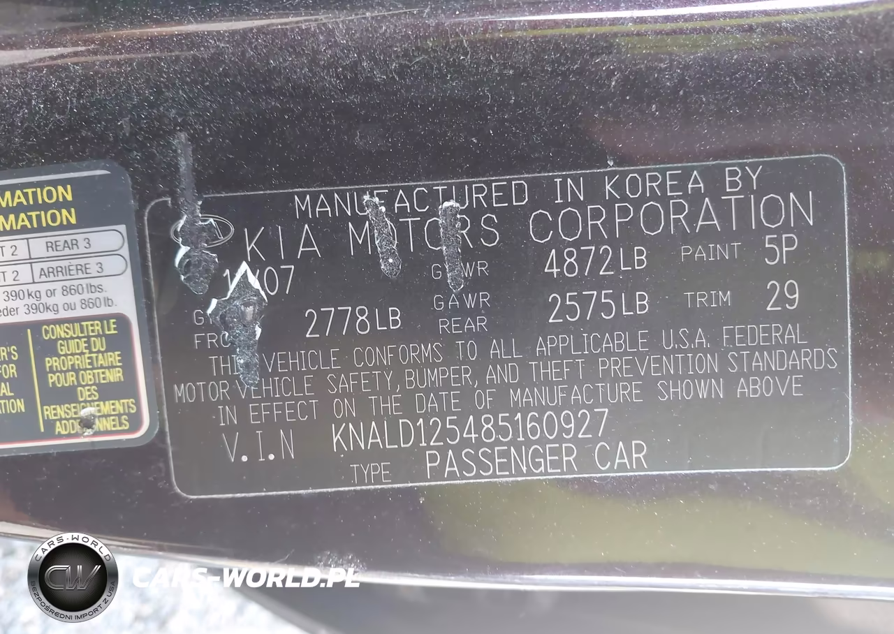 2008 Kia Amanti VIN:KNALD125485160927 - 9