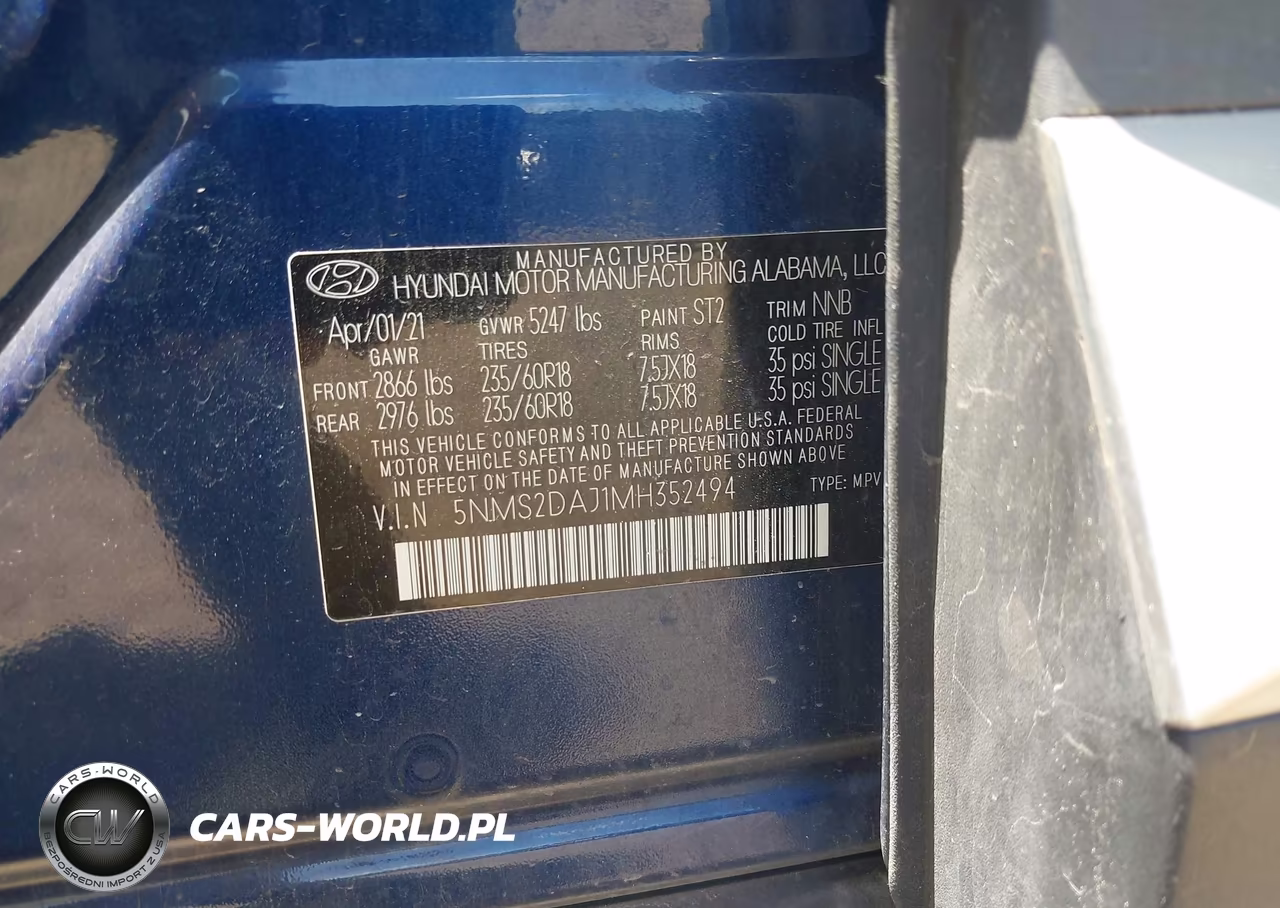 2021 Hyundai Santa Fe Sel VIN:5NMS2DAJ1MH352494 - 9