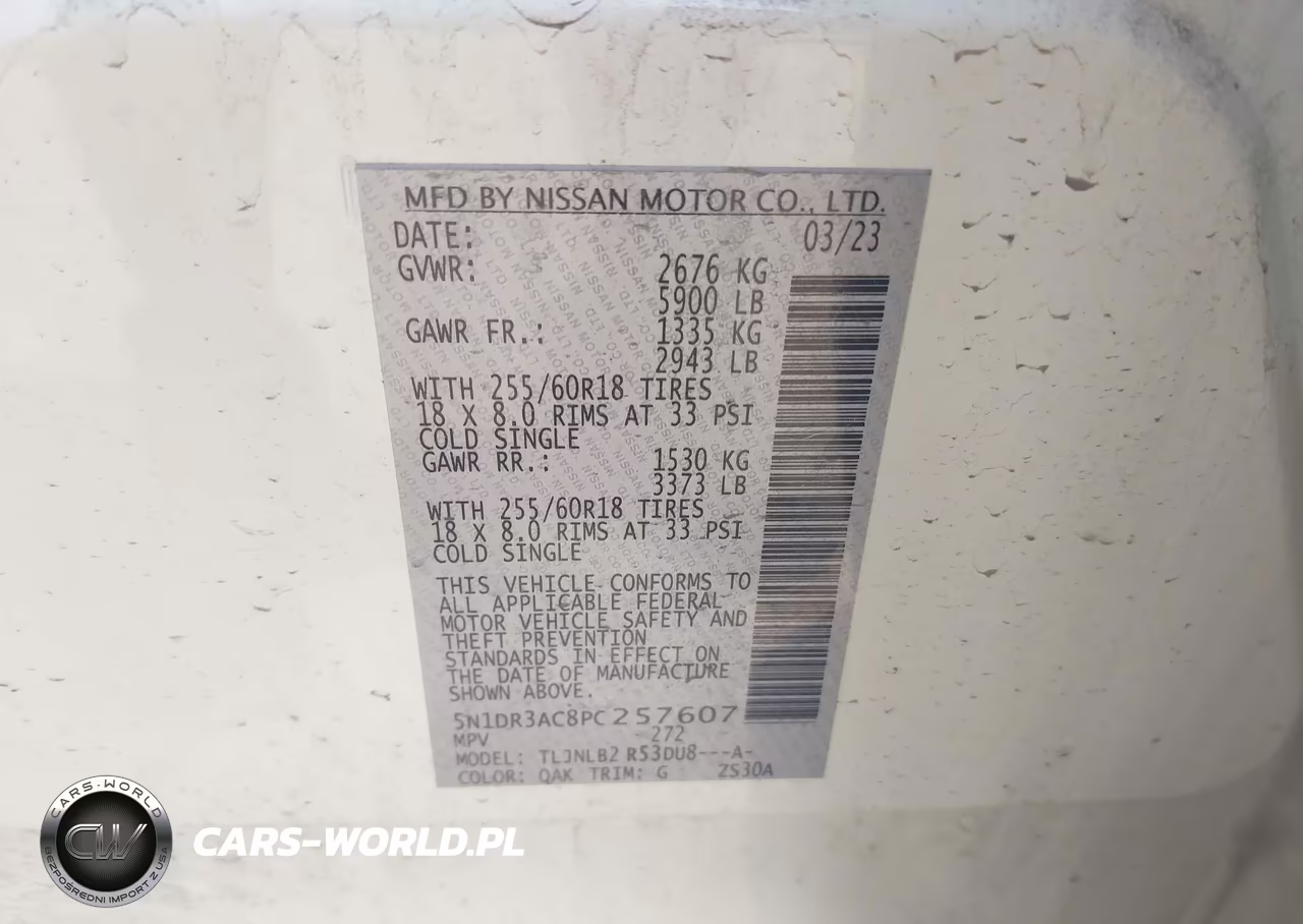 2023 Nissan Pathfinder S 4Wd VIN:5N1DR3AC8PC257607 - 9