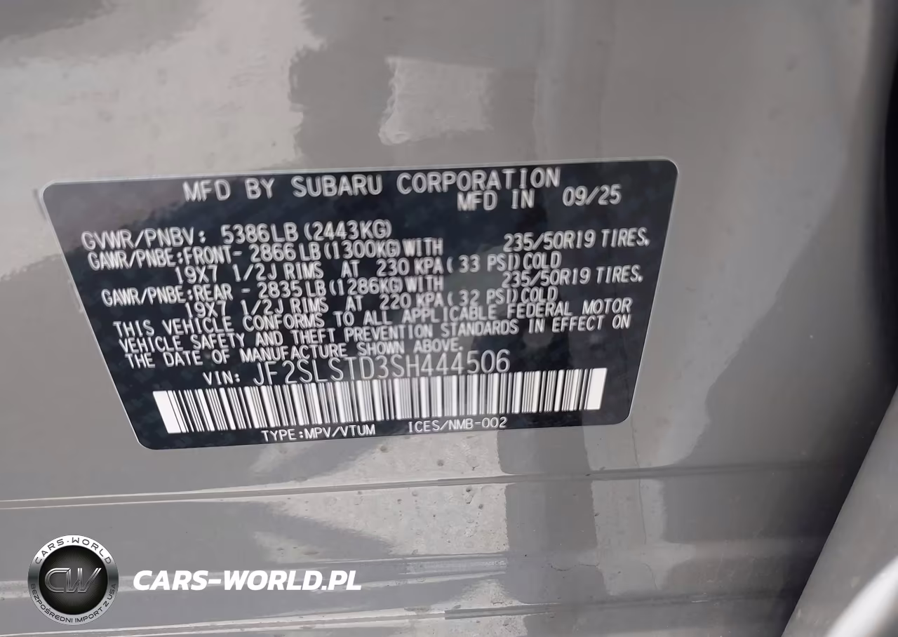 2025 Subaru Forester Touring Hybrid VIN:JF2SLSTD3SH444506 - 9