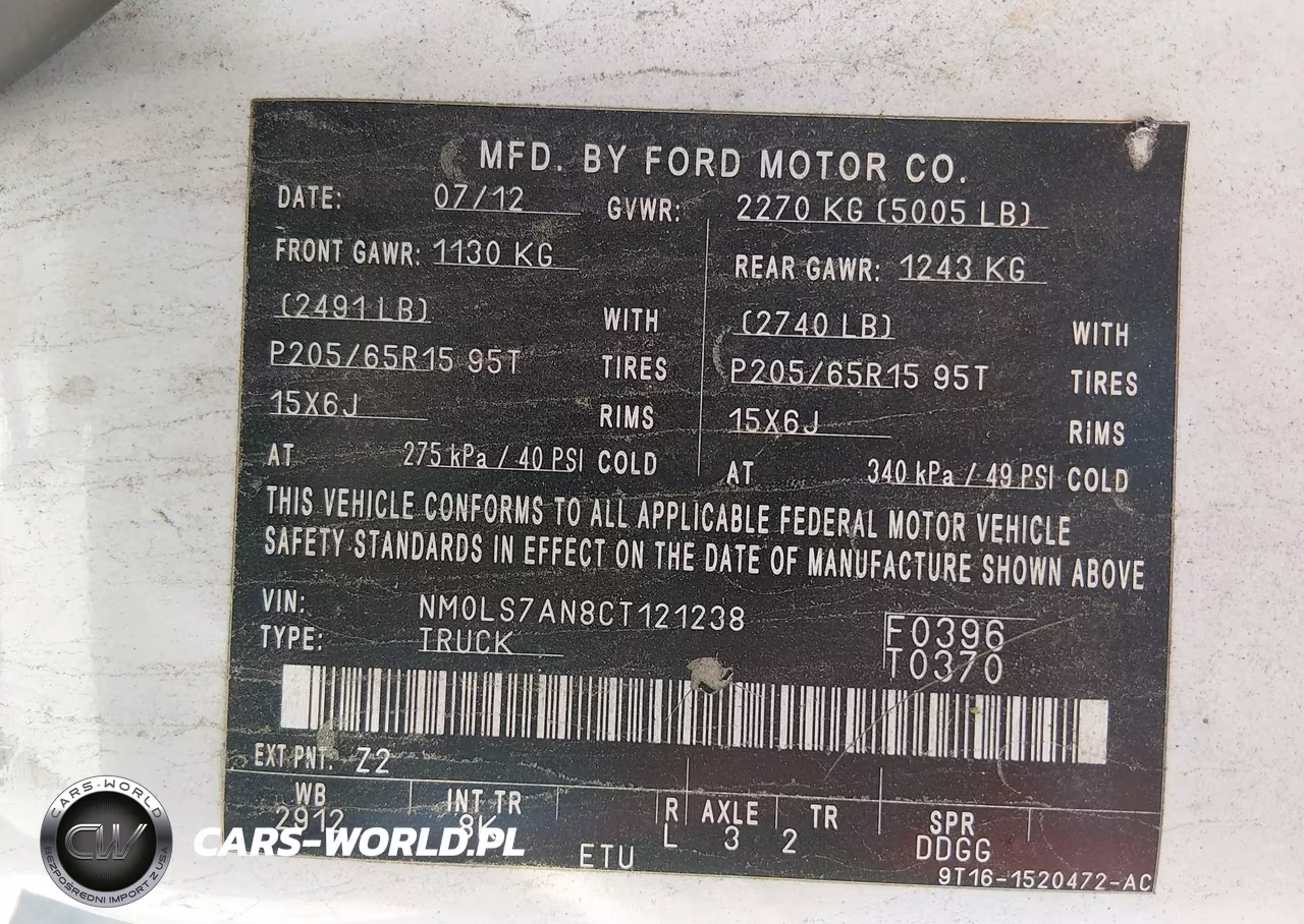 2012 Ford Transit Connect Xl VIN:NM0LS7AN8CT121238 - 9