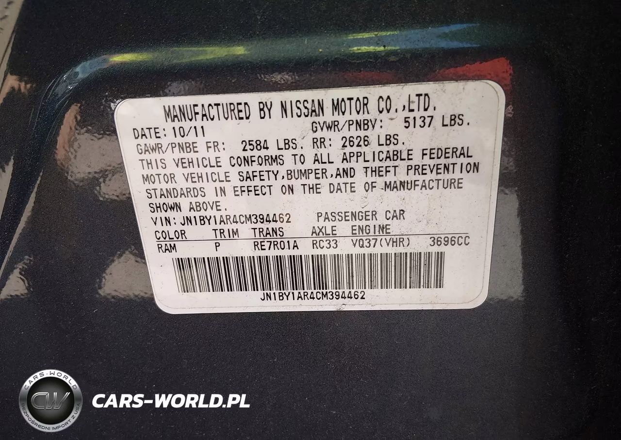 2012 Infiniti M37X VIN:JN1BY1AR4CM394462 - 9