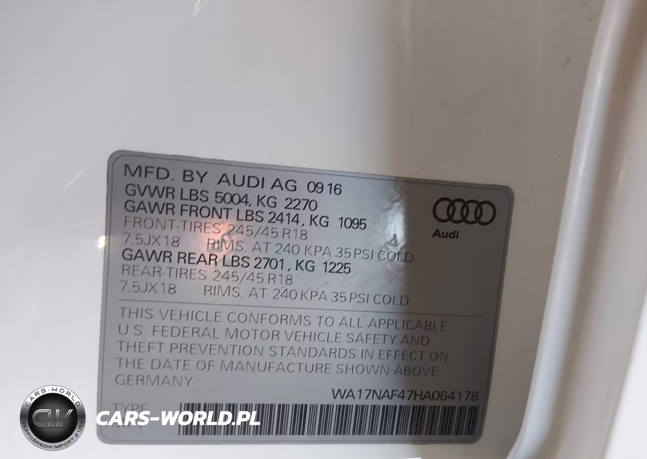 2017 Audi A4 Allroad 2.0T Premium VIN:WA17NAF47HA064178 - 9