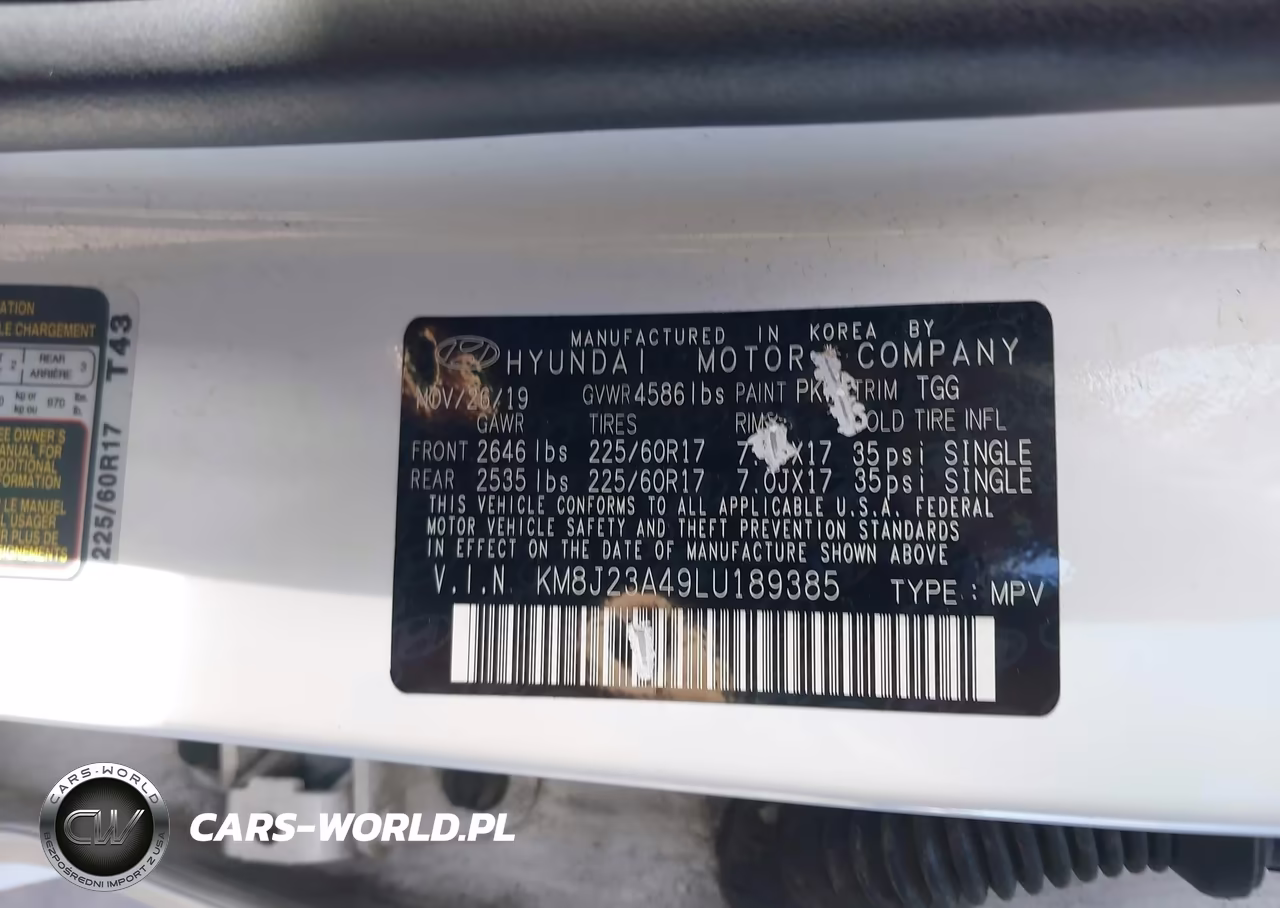 2020 Hyundai Tucson Se VIN:KM8J23A49LU189385 - 9