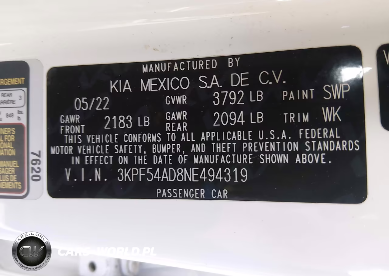 2022 Kia Forte Gt-Line VIN:3KPF54AD8NE494319 - 9