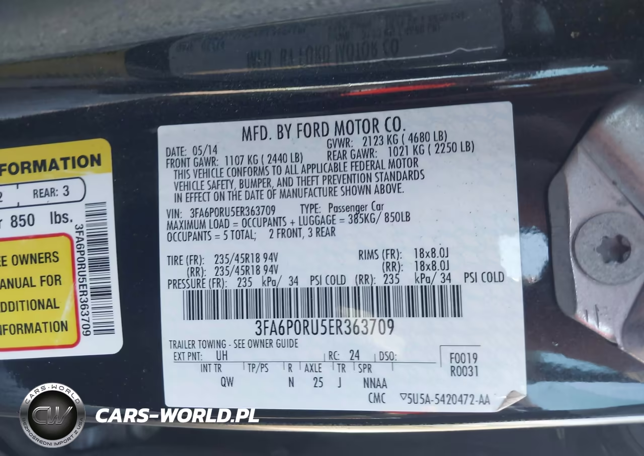 2014 Ford Fusion Hybrid Titanium VIN:3FA6P0RU5ER363709 - 9