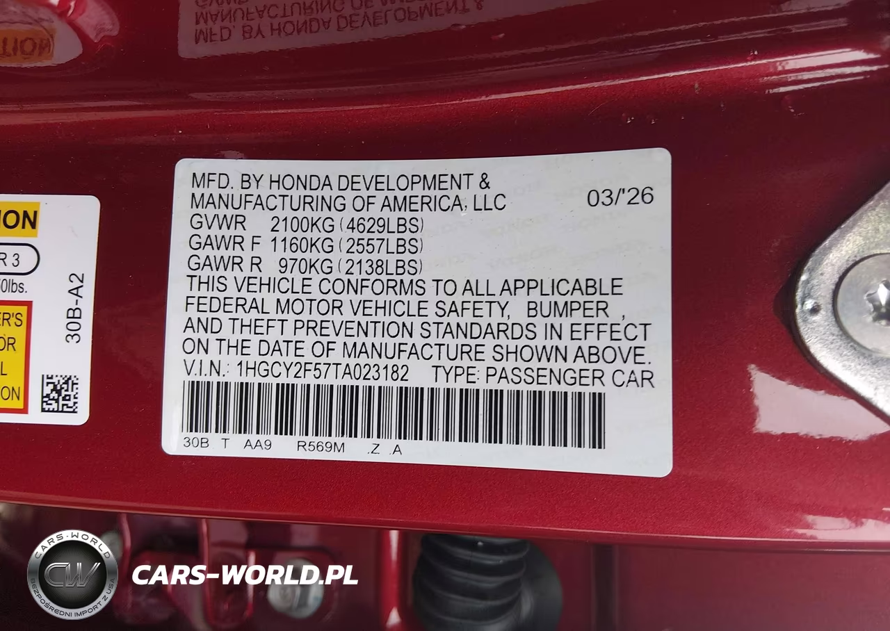 2026 Honda Accord Hybrid Sport VIN:1HGCY2F57TA023182 - 9