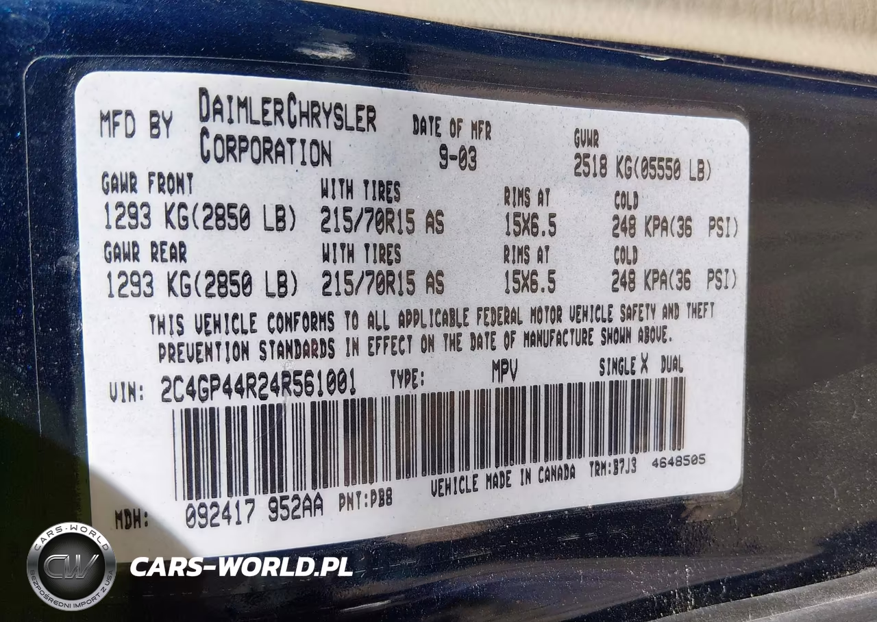 2004 Chrysler Town & Country Lx VIN:2C4GP44R24R561001 - 9