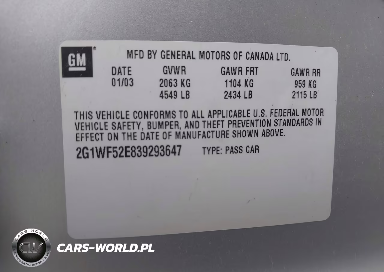 2003 Chevrolet Impala VIN:2G1WF52E839293647 - 9