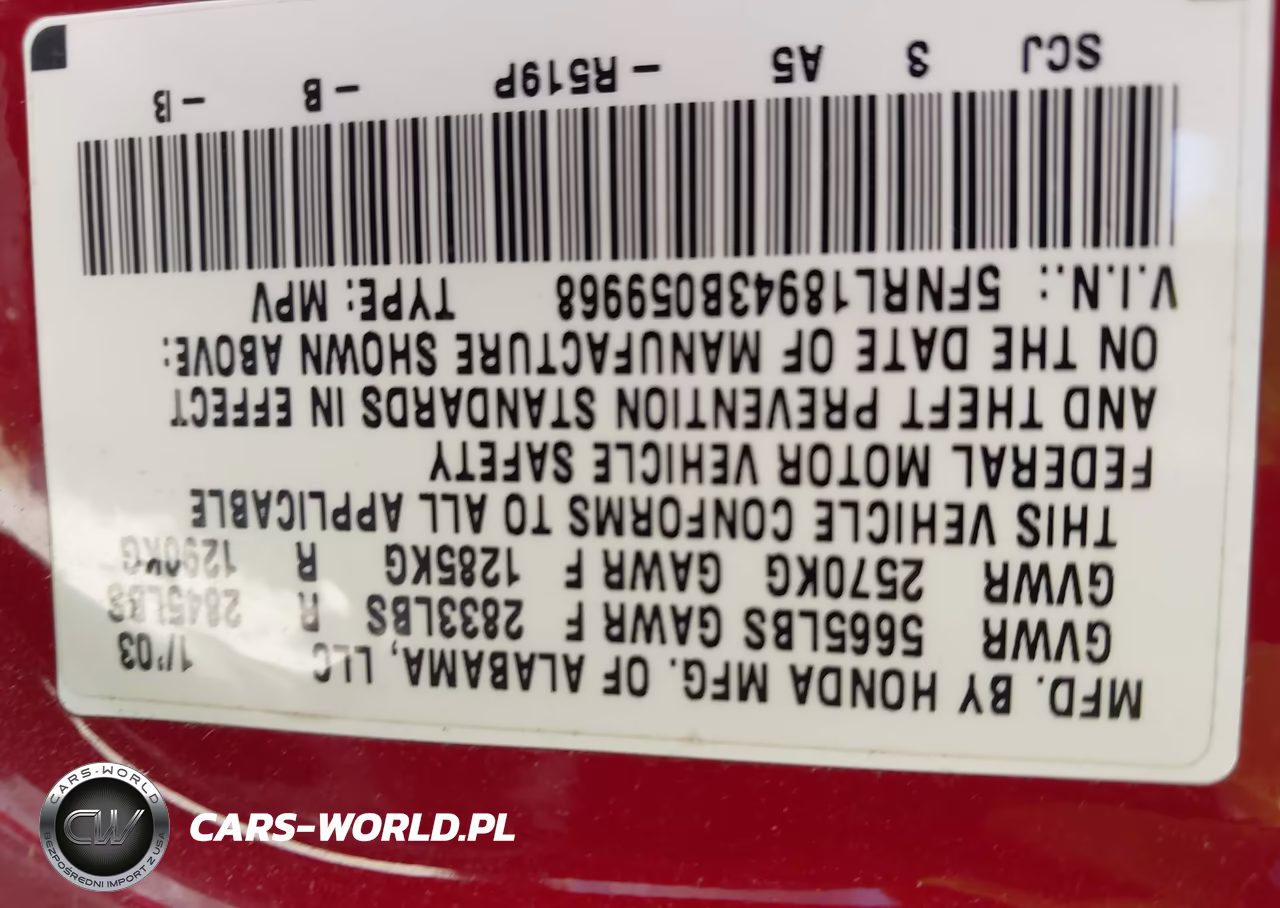 2003 Honda Odyssey Ex-L VIN:5FNRL18943B059968 - 9