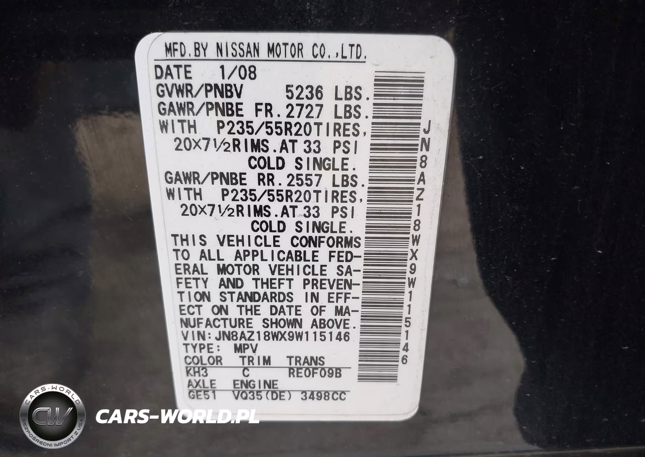 2009 Nissan Murano Le VIN:JN8AZ18WX9W115146 - 9