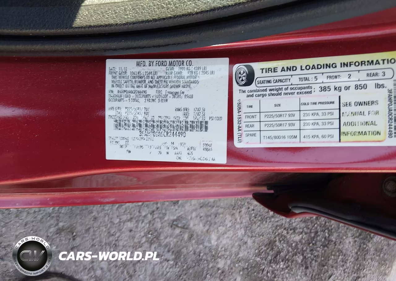 2012 Ford Fusion Sel VIN:3FAHP0JA0CR244490 - 9